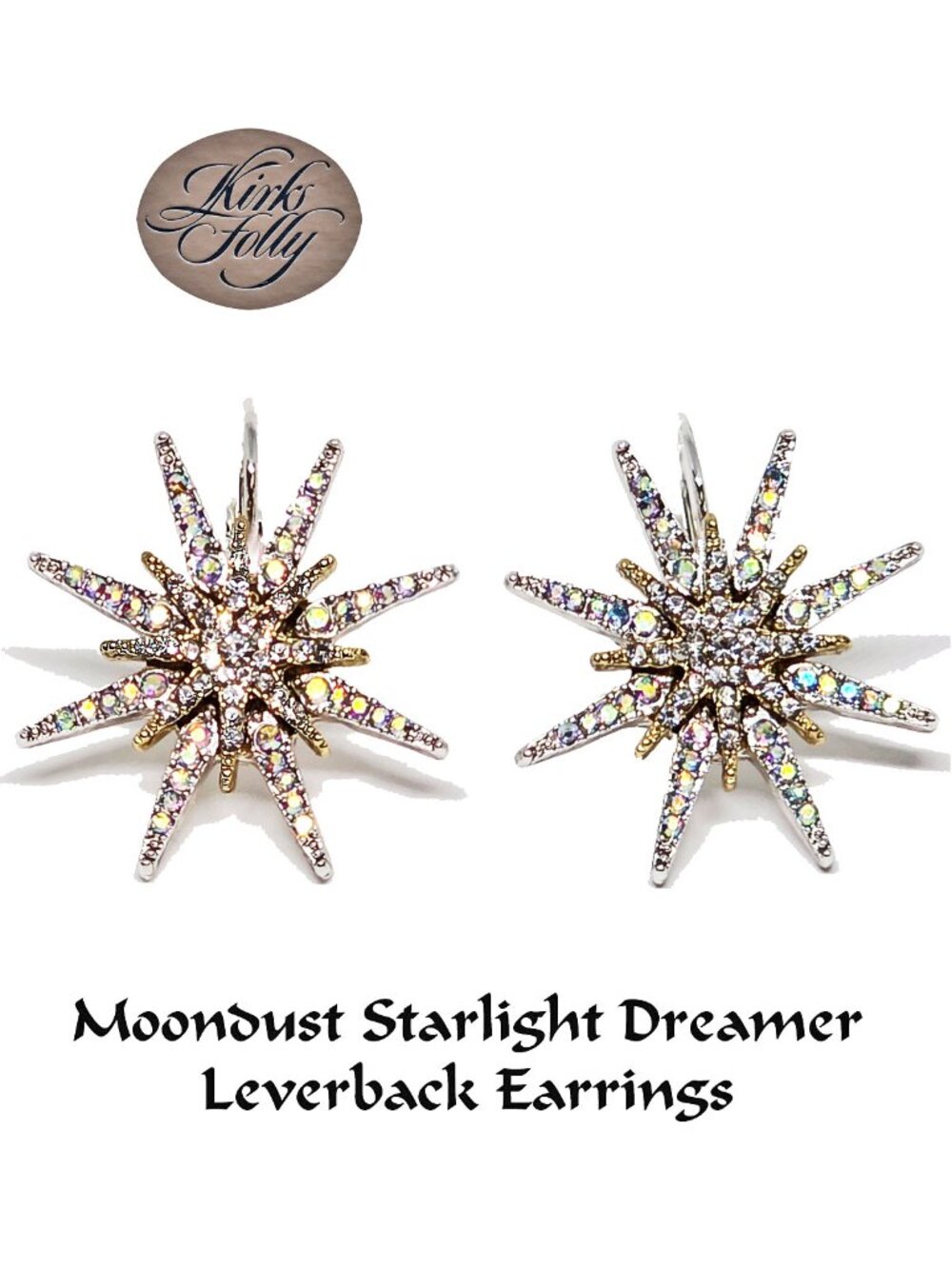 KIRKS FOLLY 𝑴𝒐𝒐𝒏𝒅𝒖𝒔𝒕 𝑺𝒕𝒂𝒓𝒍𝒊𝒈𝒉𝒕 Dreamer Leverback Earrings STone